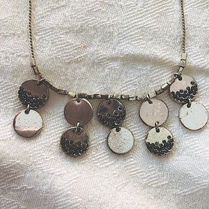 Kenneth Cole Silver metal statement necklace